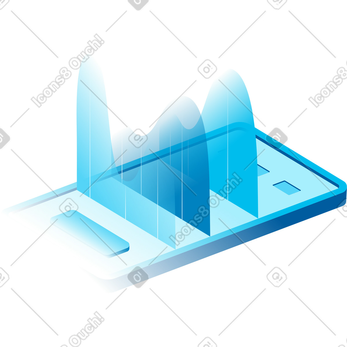 Financial analysis mobile illustration in Icy style download in PNG, SVG