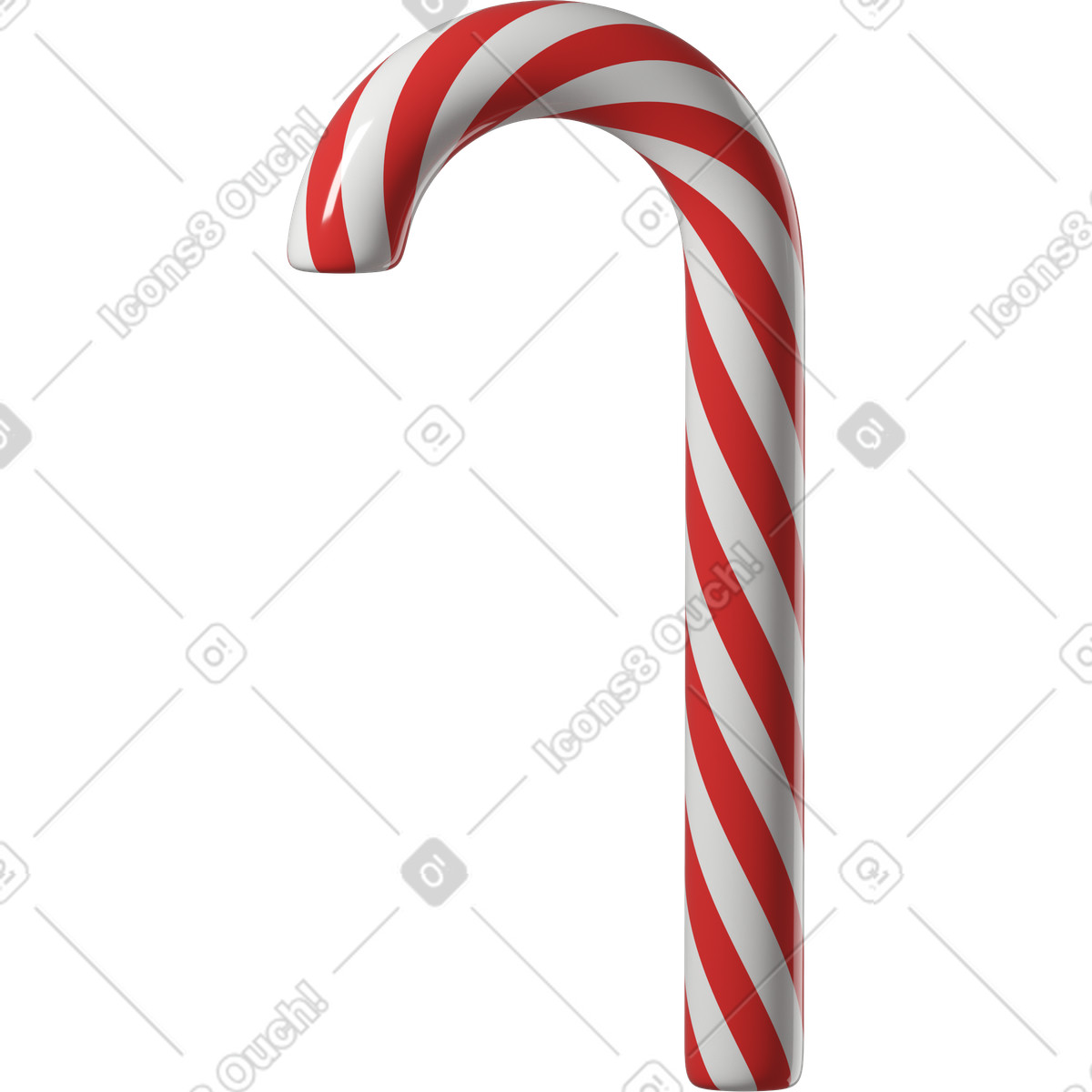 Illustration Canne de noel dans le style 3D Business à télécharger aux formats PNG, SVG