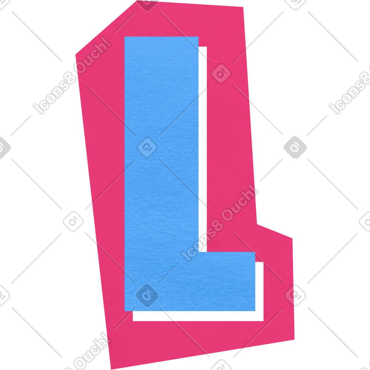 Ilustración Collage capital letter l en estilo Paper Cut a descargar en PNG y SVG