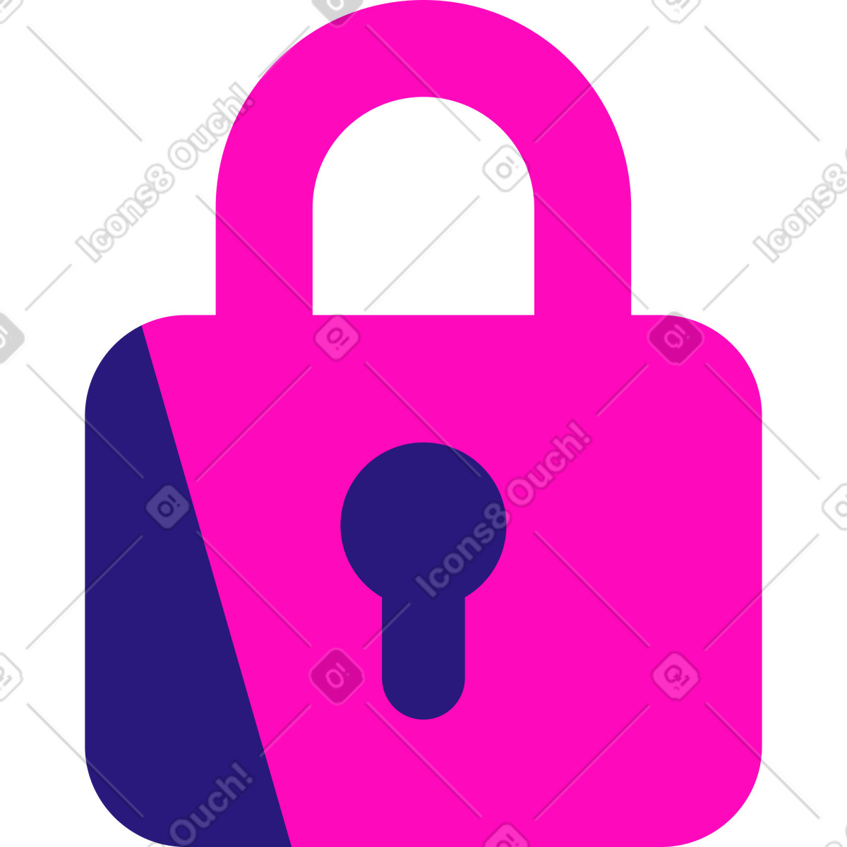Lock intersect effect illustration in Basic style download in PNG, SVG