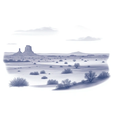 A wide view of the Australian outback, showcasing a broad expanse of "red earth" that stretches to the horizon. The landscape features areas of "sparse vegetation," including clusters of low, dry shrubs and occasional trees that dot the ground. The sky is expansive and features a few scattered "clouds" that add depth to the scene. "Rock formations" can be seen in the distance, creating a rugged silhouette against the vast terrain. The overall composition conveys a sense of isolation and raw natural beauty.