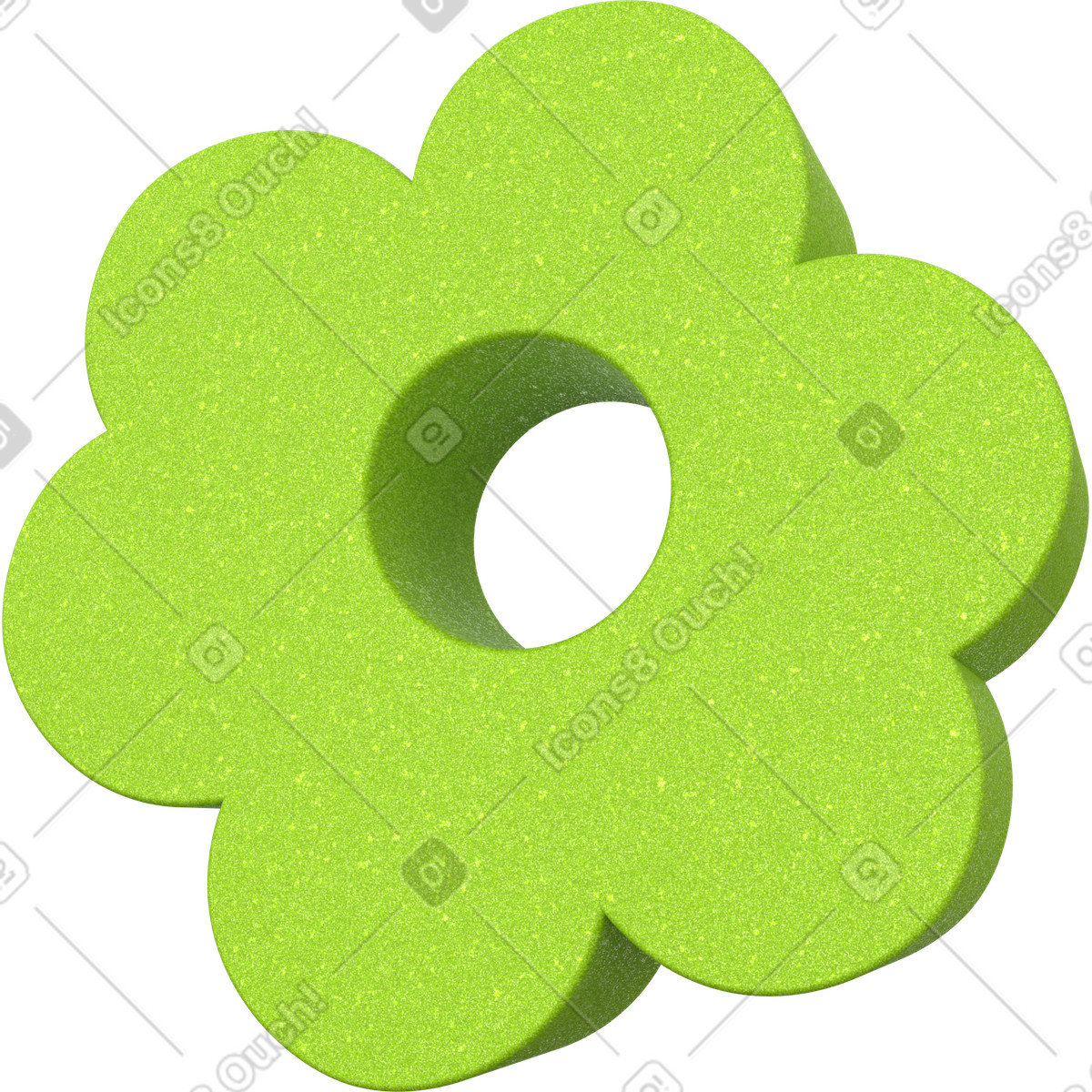Abstrakte grüne blumenikone-Illustration im 3D Enterprise-Stil als Download in PNG, SVG