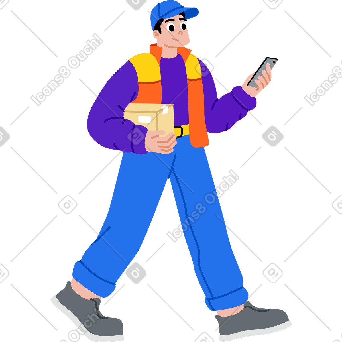 Active スタイルの 配達人 のイラストをPNG、SVG形式でダウンロード