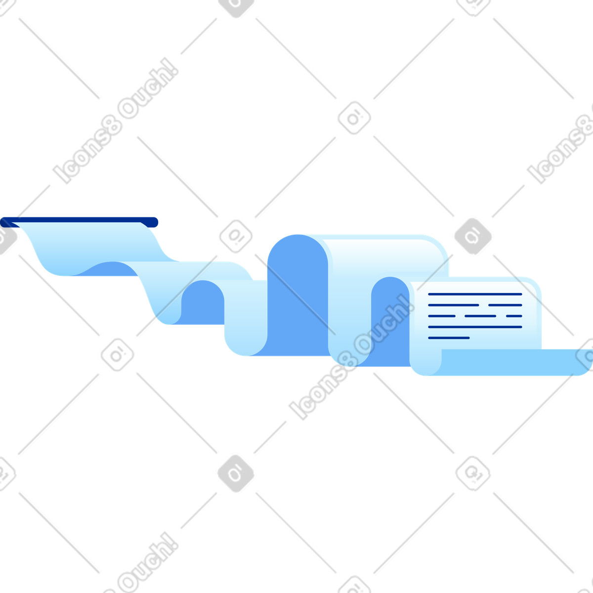Illustration Long rouleau de papier dans le style Glossy à télécharger aux formats PNG, SVG