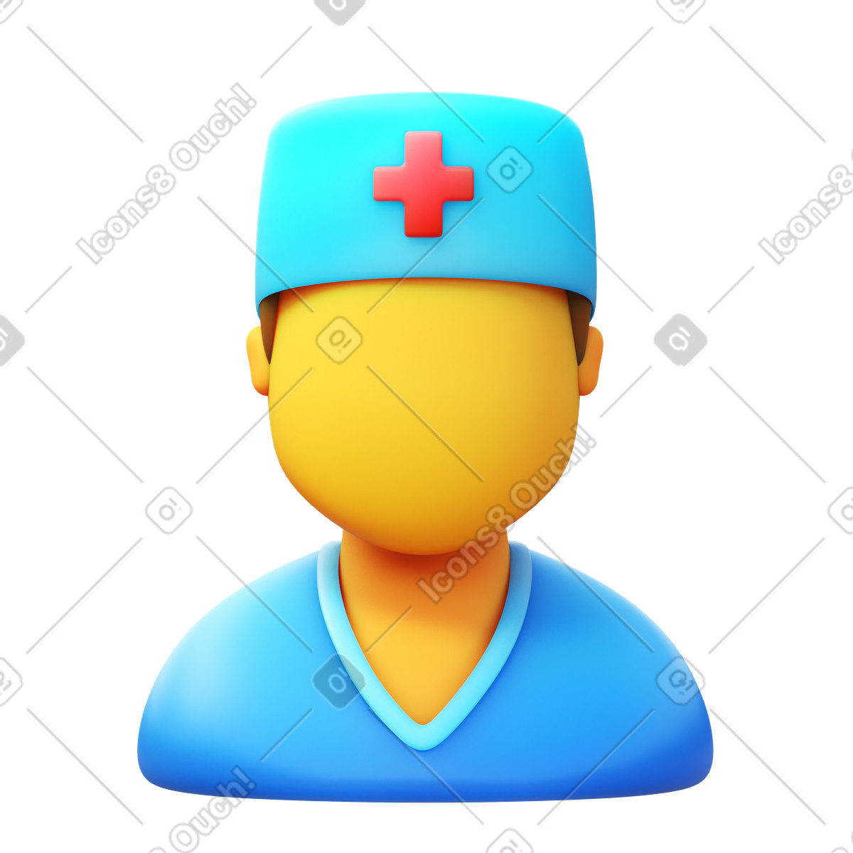 下载 3D Fluency 风格的 Medical doctor 插画，支持 PNG、SVG 格式