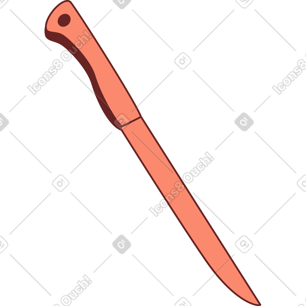 Knife illustration in Storyline style download in PNG, SVG