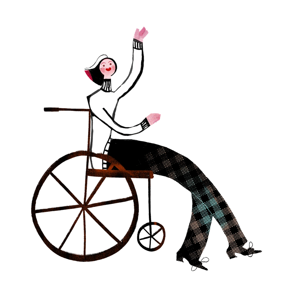 A woman surrounded by floating magical objects - Fabulous style illustration
