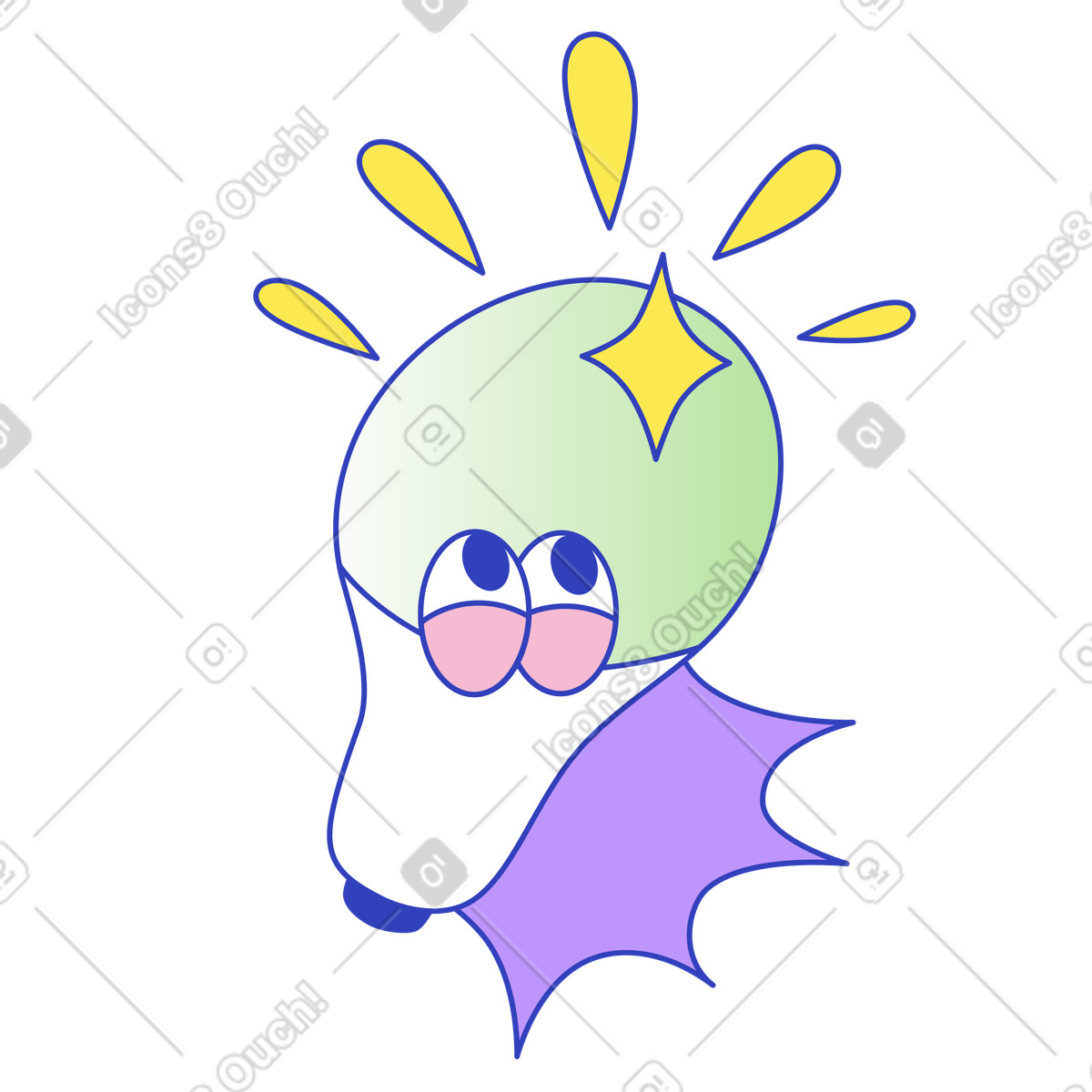 Illustration Génération d'idées, innovation produit, processus de pensée créative aux formats PNG et SVG