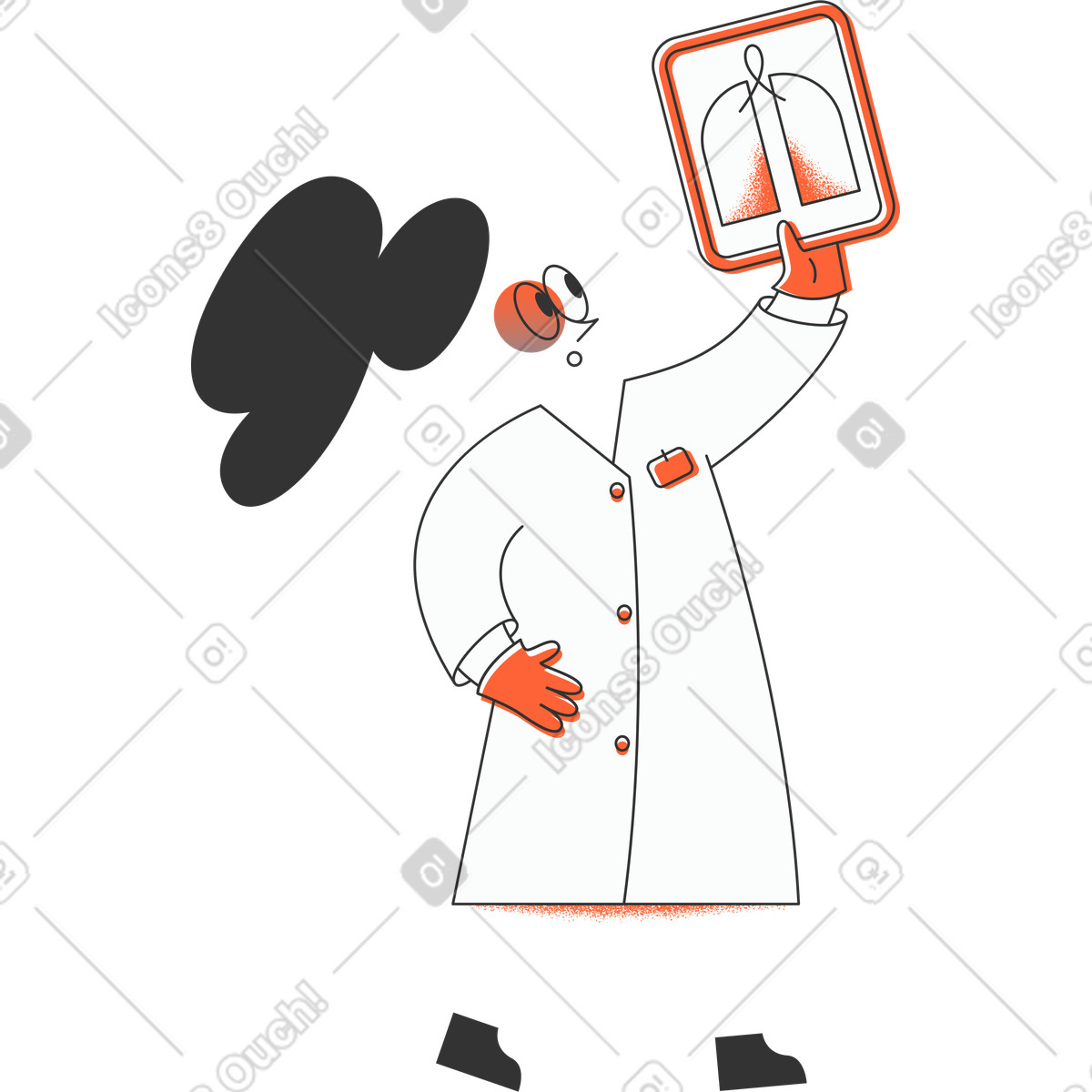 Medico illustrazione in stile Crayon scarica in PNG, SVG