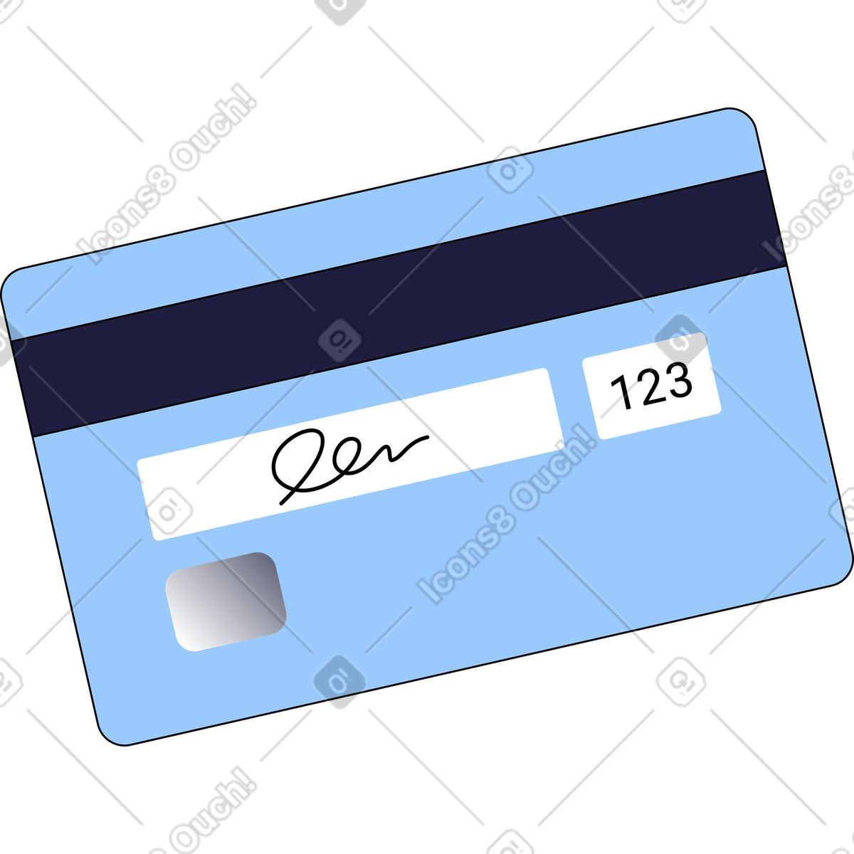Bank card back illustration in Pop style download in PNG, SVG