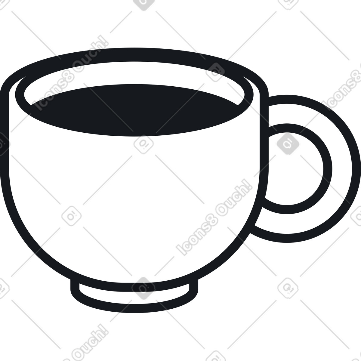 White coffee mug illustration in Breeze style download in PNG, SVG