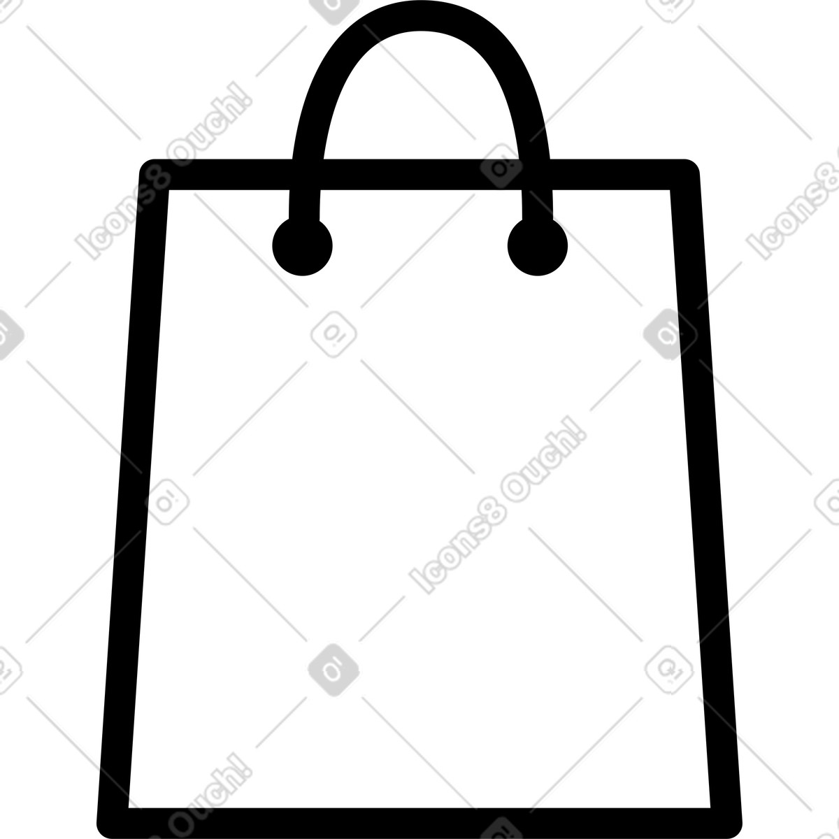 Transistor 스타일의 White shopping bag with black handle 일러스트레이션 PNG, SVG 다운로드