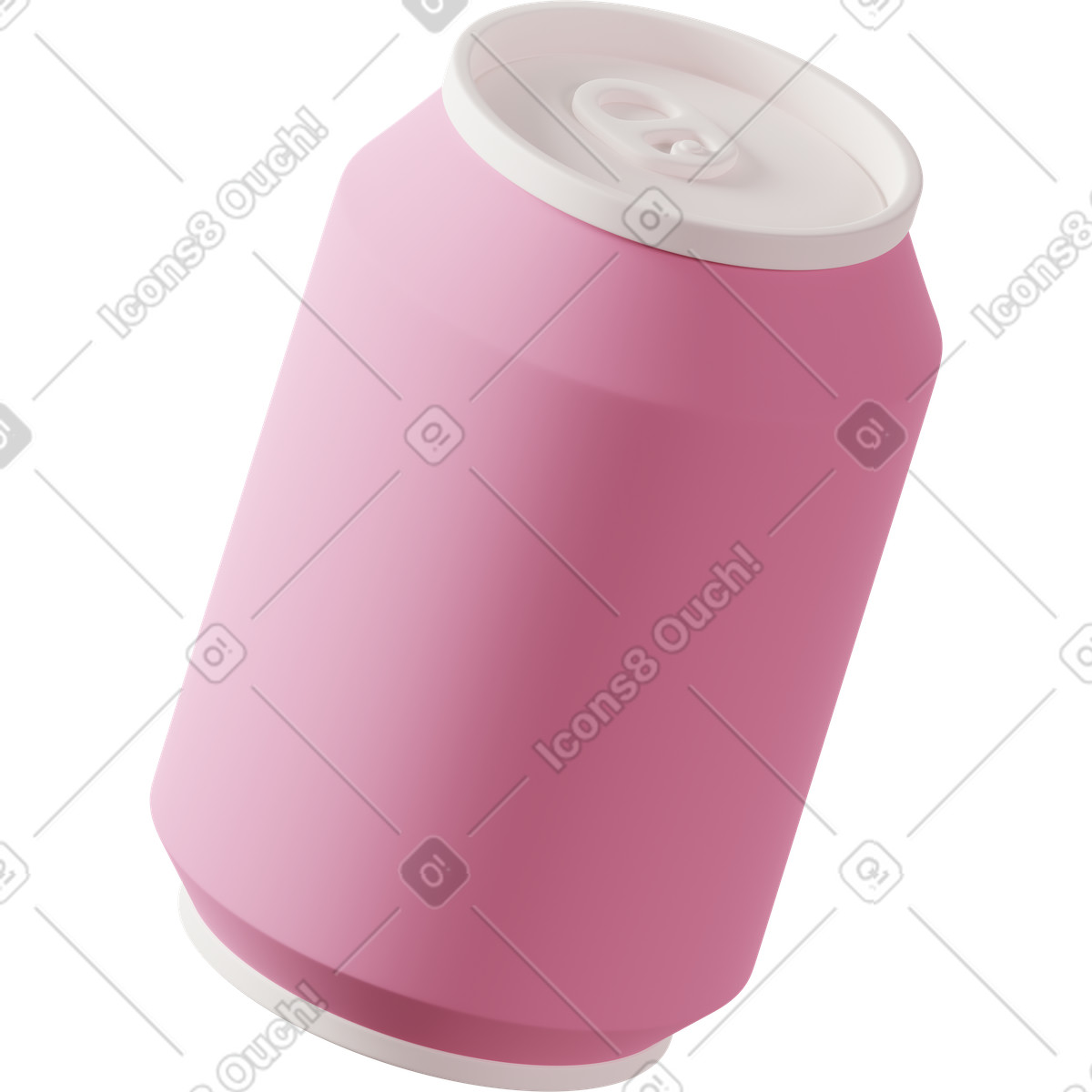 Pink soda can illustration in 3D Casual life style download in PNG, SVG