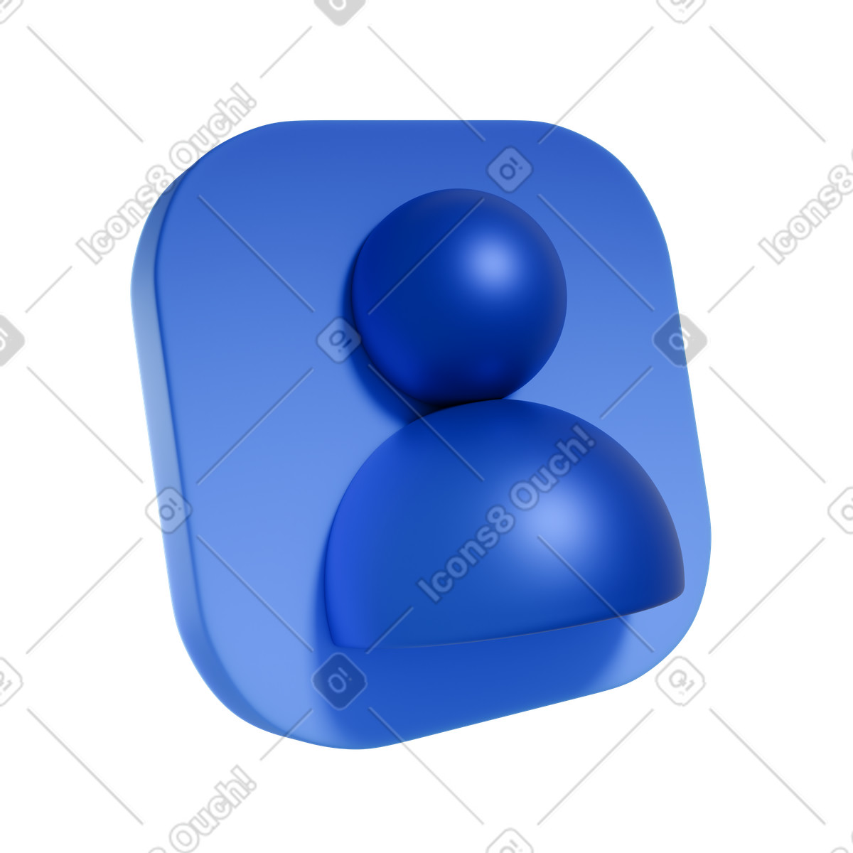 D user icon illustration in 3D Blueprint style download in PNG, SVG