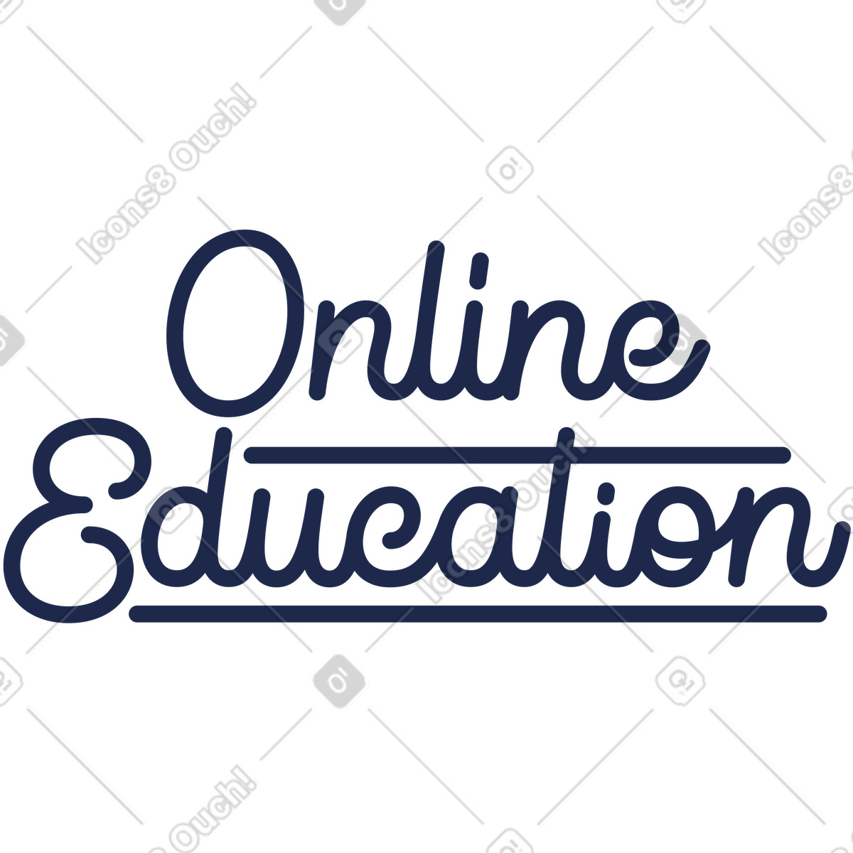 Ilustração de Letras texto educacional on-line em no estilo Outline para baixar em PNG, SVG