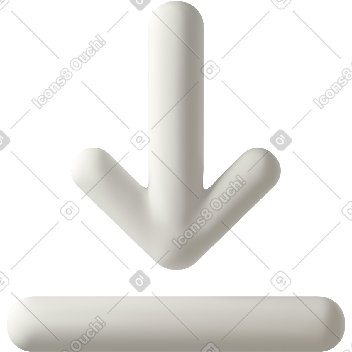 Ilustração de White download sign em no estilo 3D Casual life para baixar em PNG, SVG