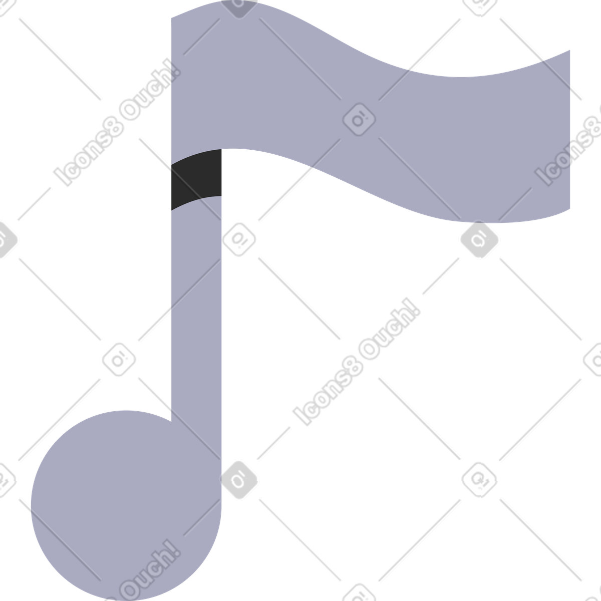 Music note illustration in Marginalia style download in PNG, SVG