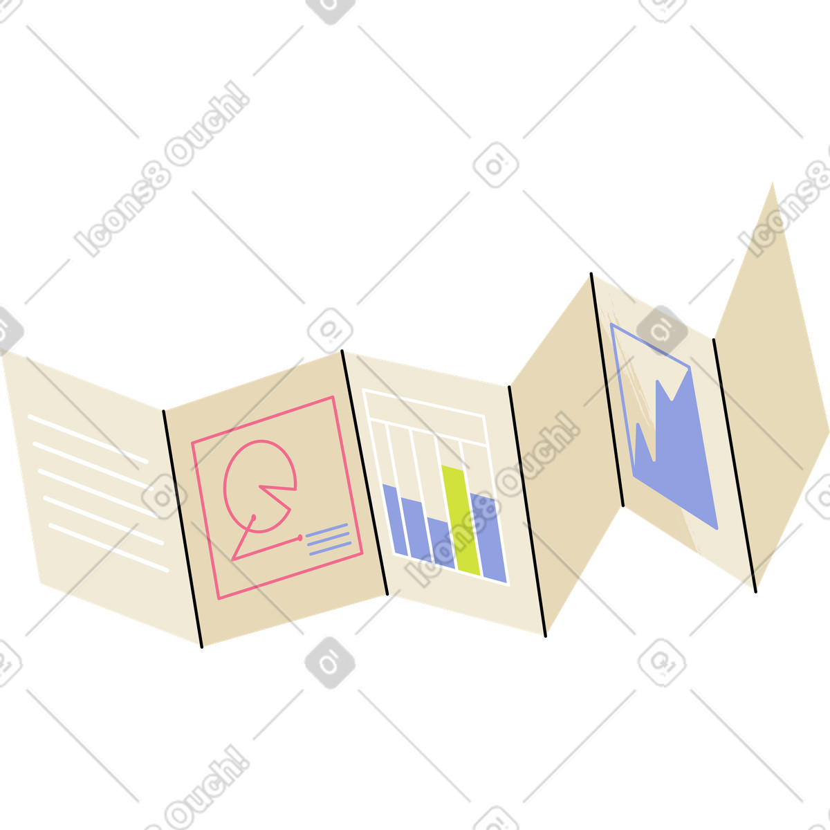 Juicy スタイルの チャート付きの紙の地図 のイラストをPNG、SVG形式でダウンロード