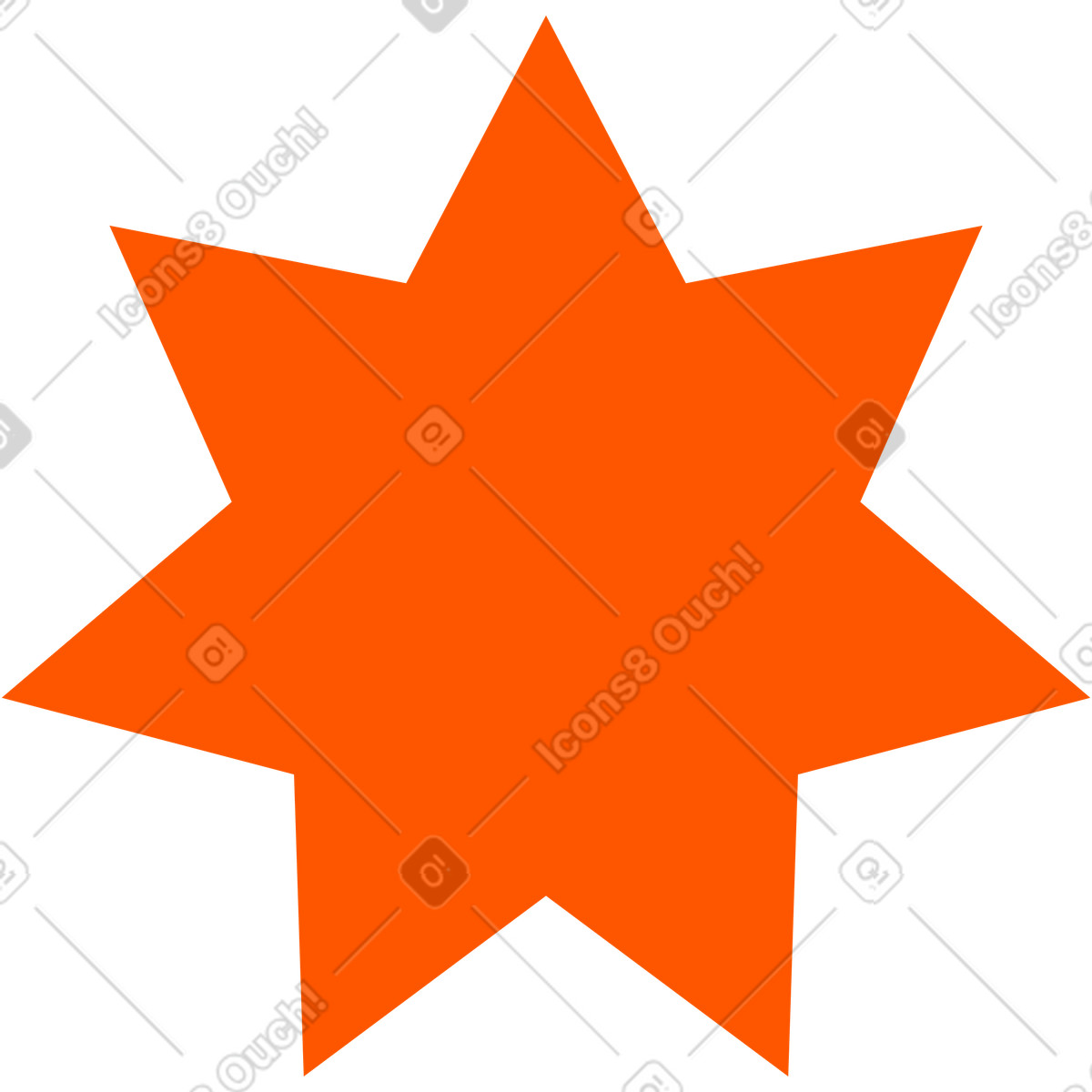 Ilustración Estrella de ocho puntas en estilo Framework a descargar en PNG y SVG