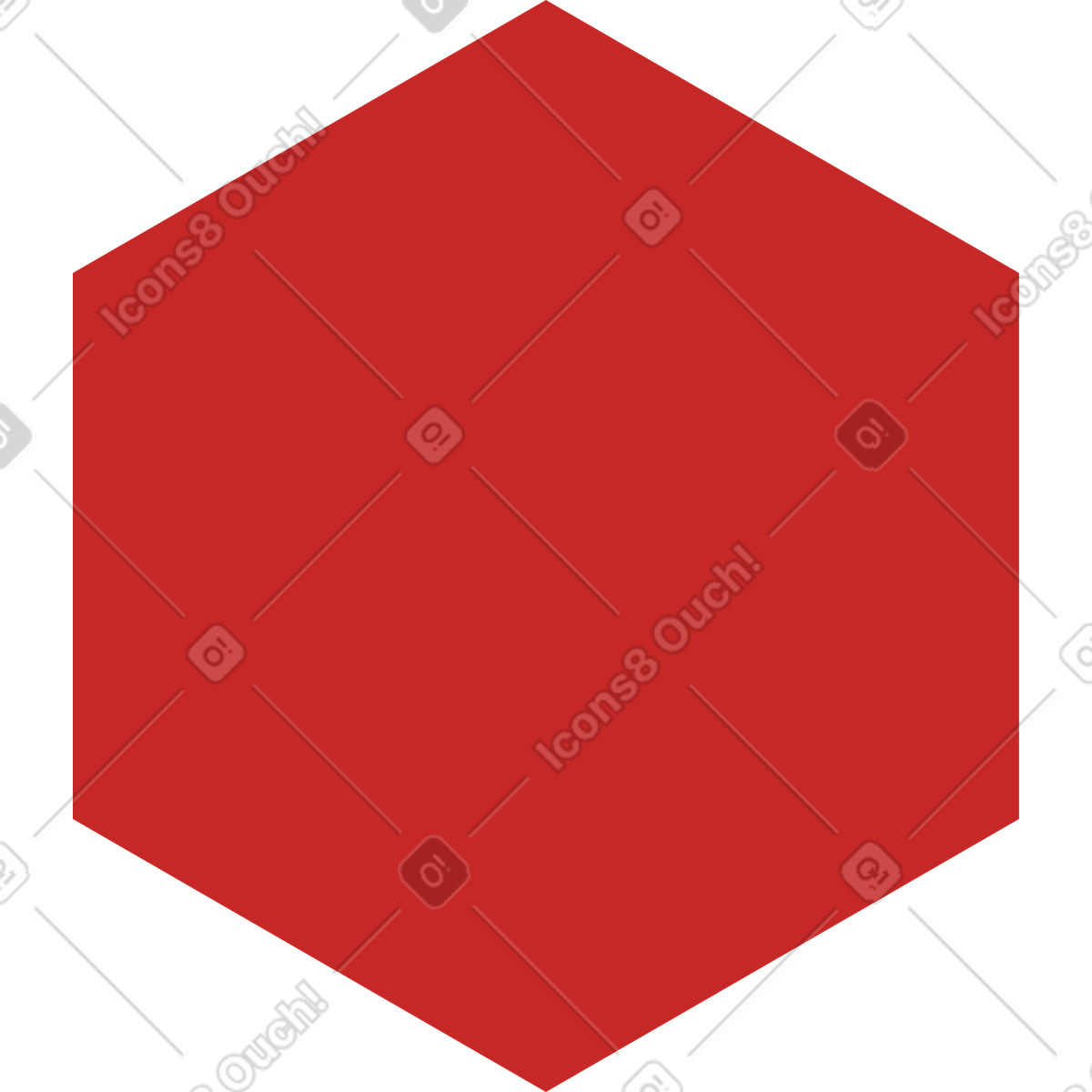 Illustration Hexagone rouge dans le style Fogg à télécharger aux formats PNG, SVG