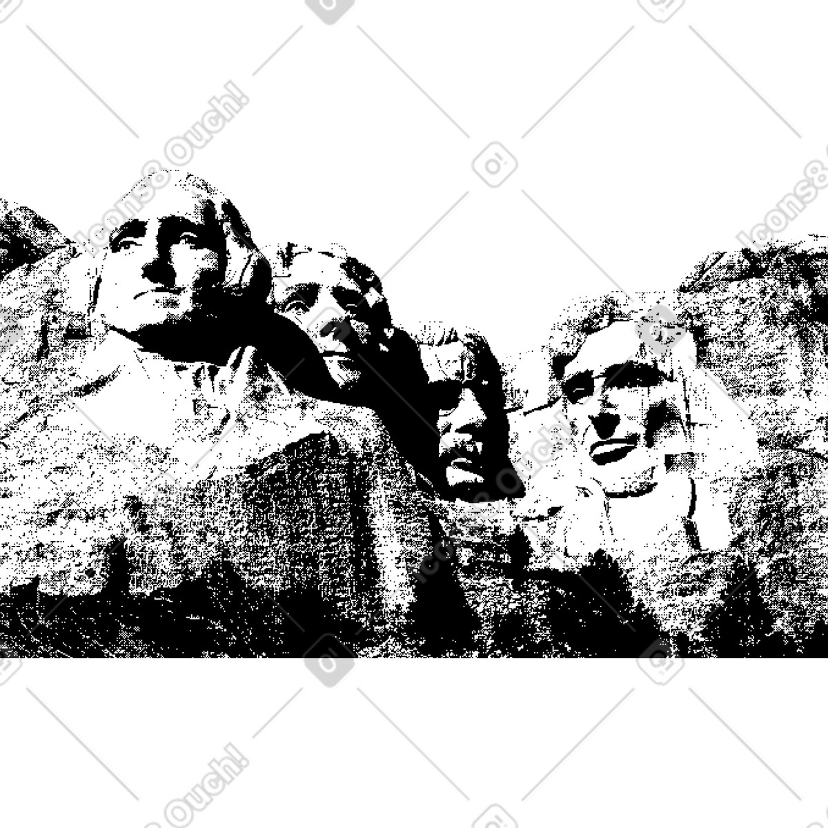 Mount rushmore national memorial-Illustration im Bitmap-Stil als Download in PNG, SVG