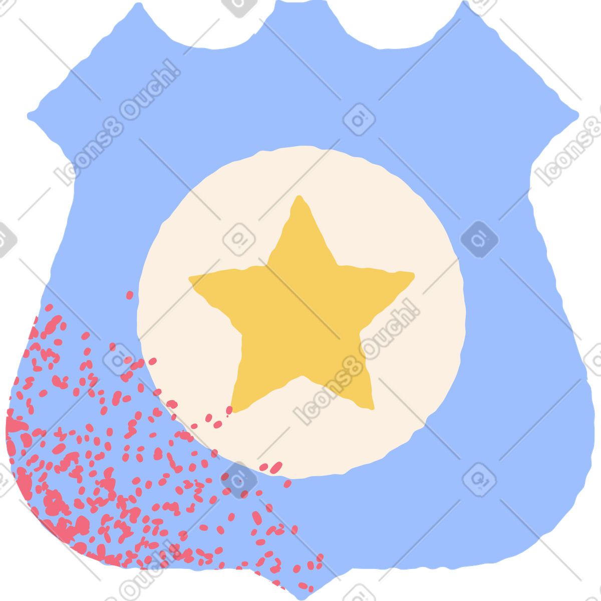 Police badge illustration in Pablo style download in PNG, SVG