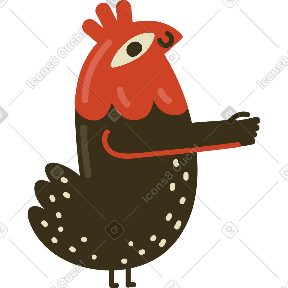 Hahn-Illustration im Arabica-Stil als Download in PNG, SVG