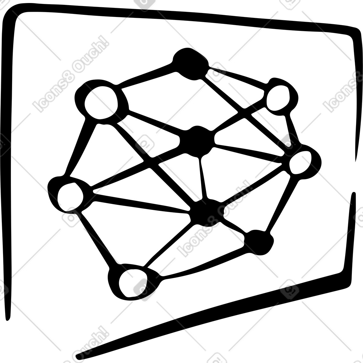 Neural network illustration in Line style download in PNG, SVG