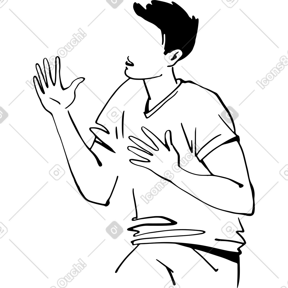 Arguing man illustration in Line style download in PNG, SVG