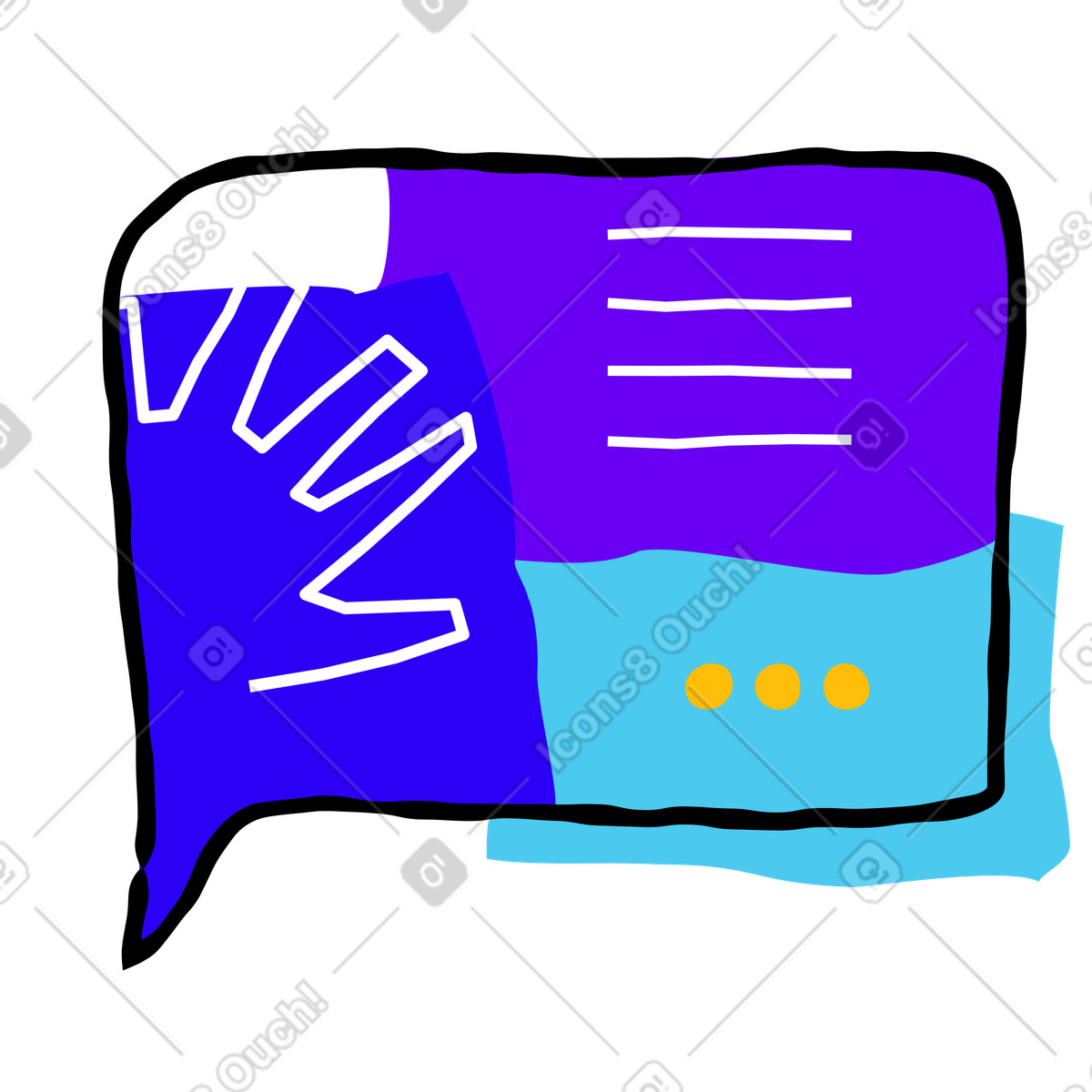 Inbox message illustration in Puzzle style download in PNG, SVG