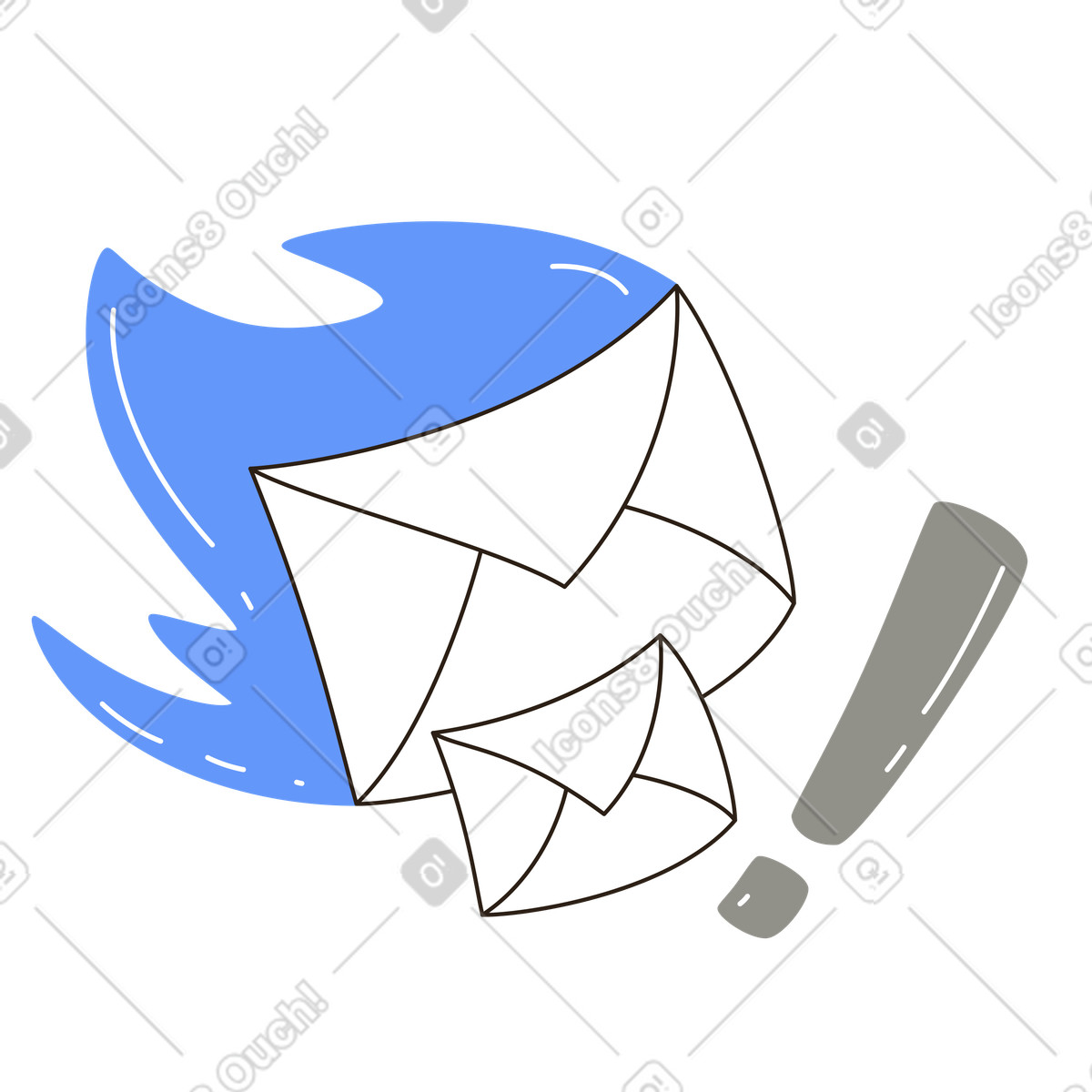 Avviso di lettere spam illustrazione in stile Plain scarica in PNG, SVG