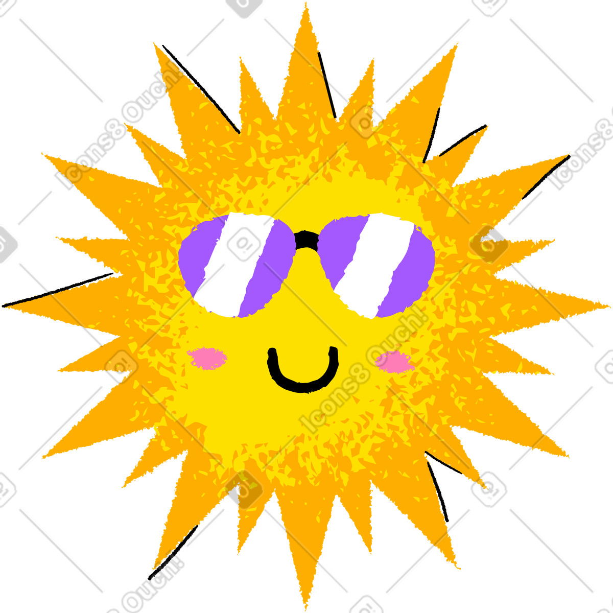 Ilustração de Sol em no estilo Mirage para baixar em PNG, SVG
