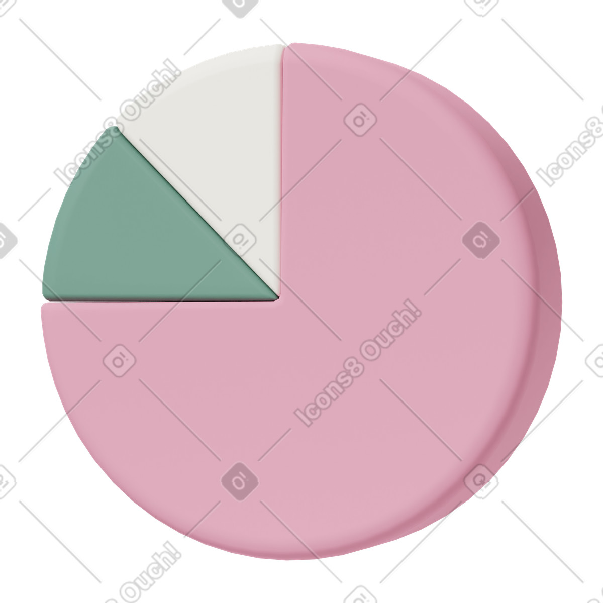 Иллюстрация Pie chart 3 в стиле 3D Casual life — скачать в форматах PNG, SVG