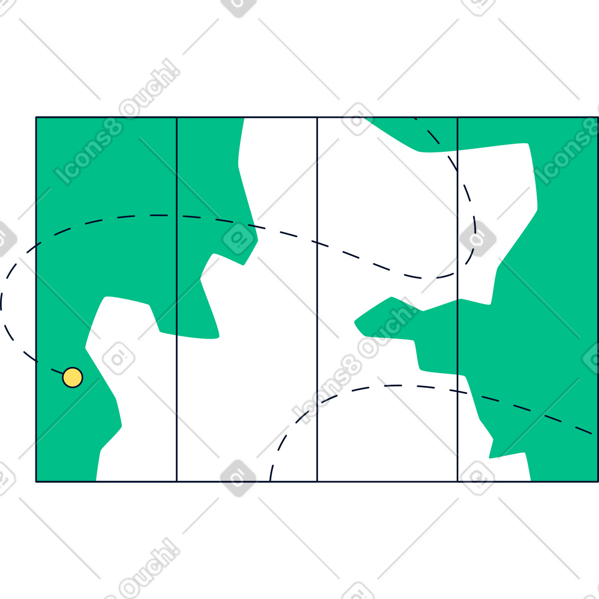 Иллюстрация Карта в стиле Teal — скачать в форматах PNG, SVG