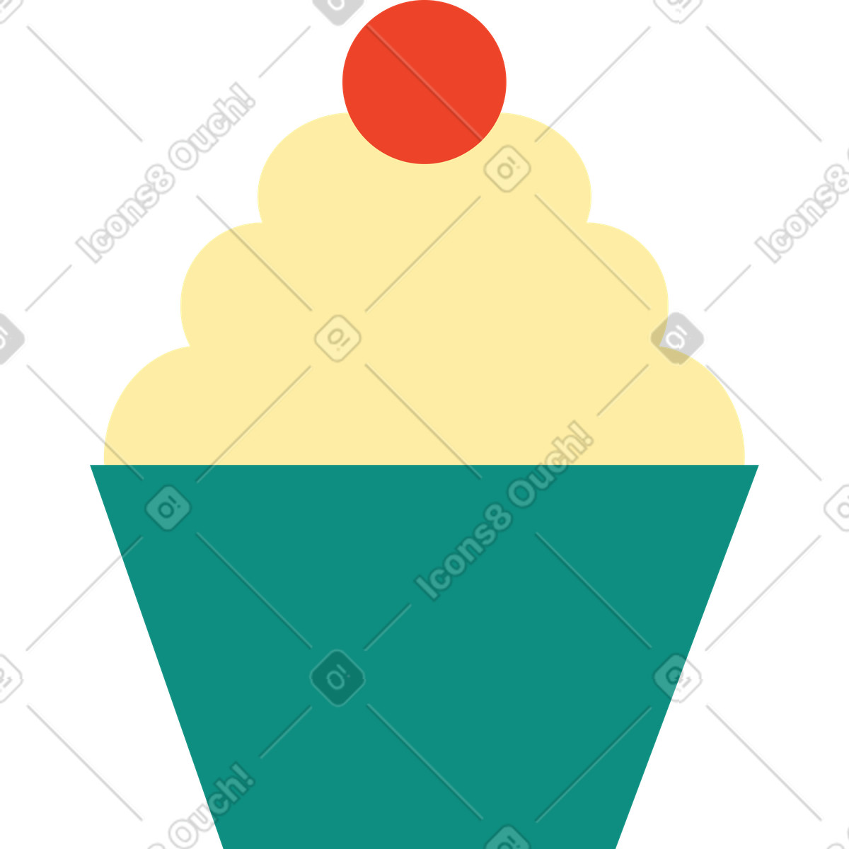 Cupcake-Illustration im Polar-Stil als Download in PNG, SVG