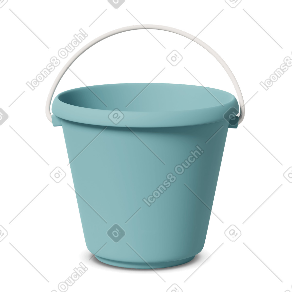 3D Casual life スタイルの Blue bucket のイラストをPNG、SVG形式でダウンロード