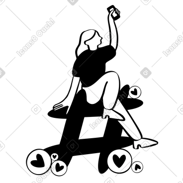 소셜미디어에서 입소문을 타고 있는 인플루언서 PNG, SVG