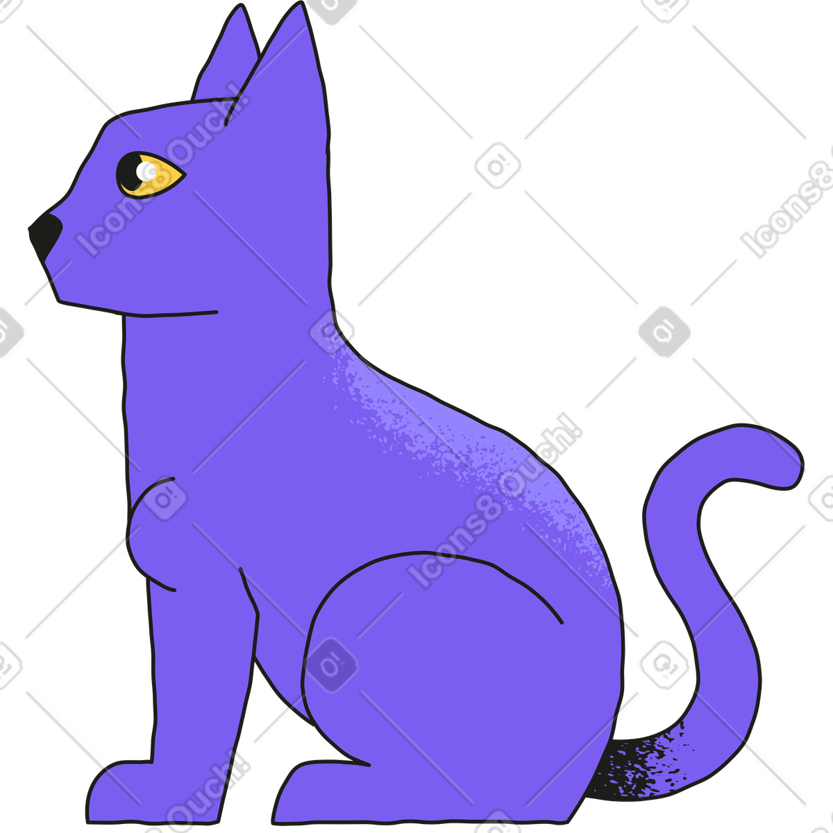 Ilustración Gato en estilo Conifer a descargar en PNG y SVG