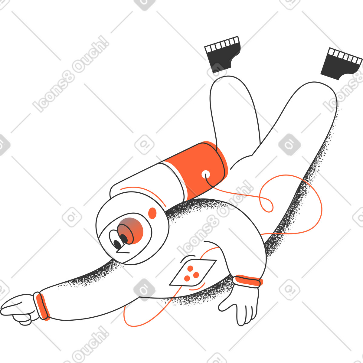 Иллюстрация Космонавт в стиле Crayon — скачать в форматах PNG, SVG