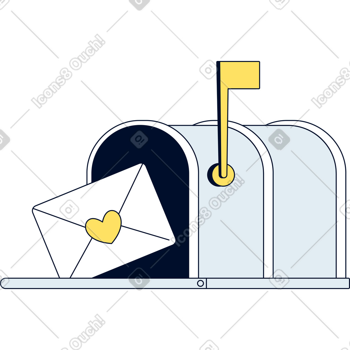 Post box illustration in Teal style download in PNG, SVG