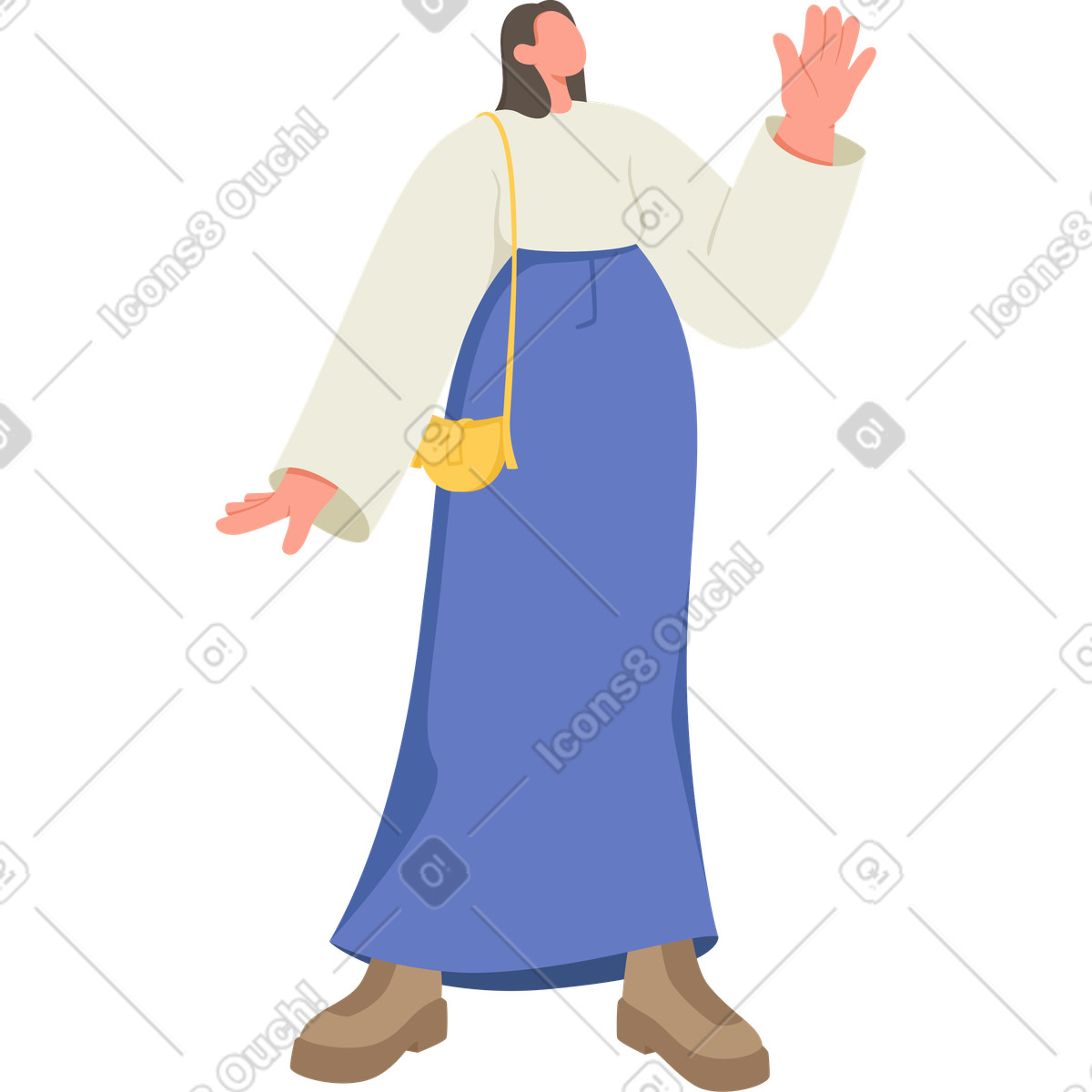 Social スタイルの 女性 のイラストをPNG、SVG形式でダウンロード