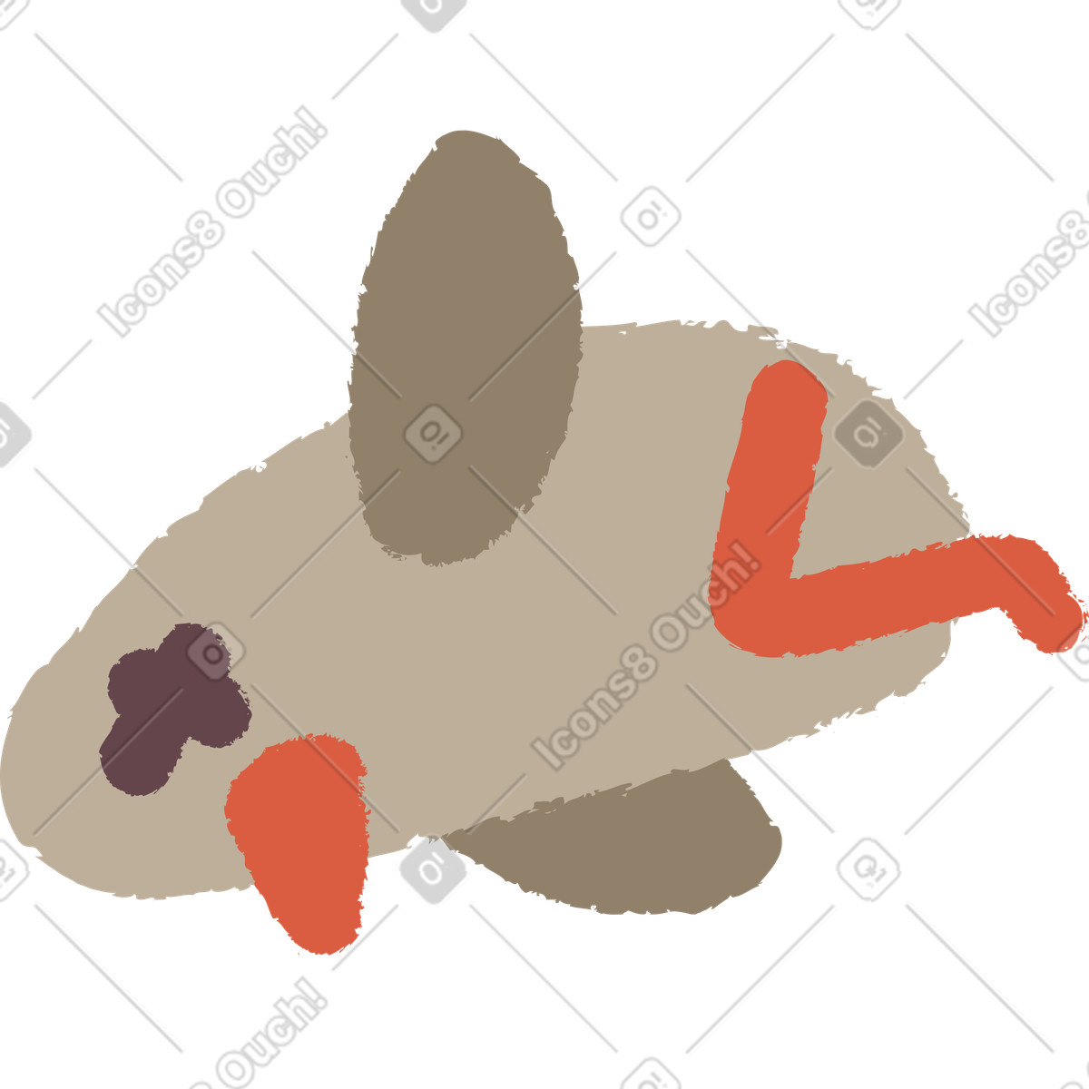Ilustración Pájaro muerto en estilo Ginger Cat a descargar en PNG y SVG