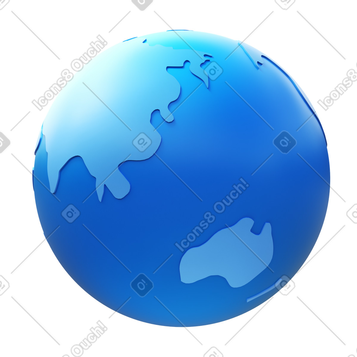 Ilustración Globe asia en estilo 3D Fluency a descargar en PNG y SVG