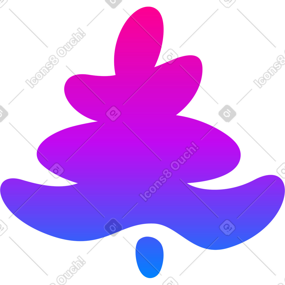 Christmas tree illustration in Vibrant style download in PNG, SVG