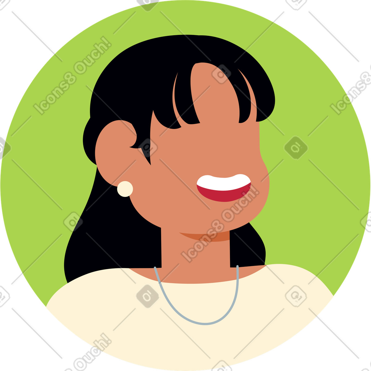 Ilustración Avatar femenino en estilo Catchy a descargar en PNG y SVG