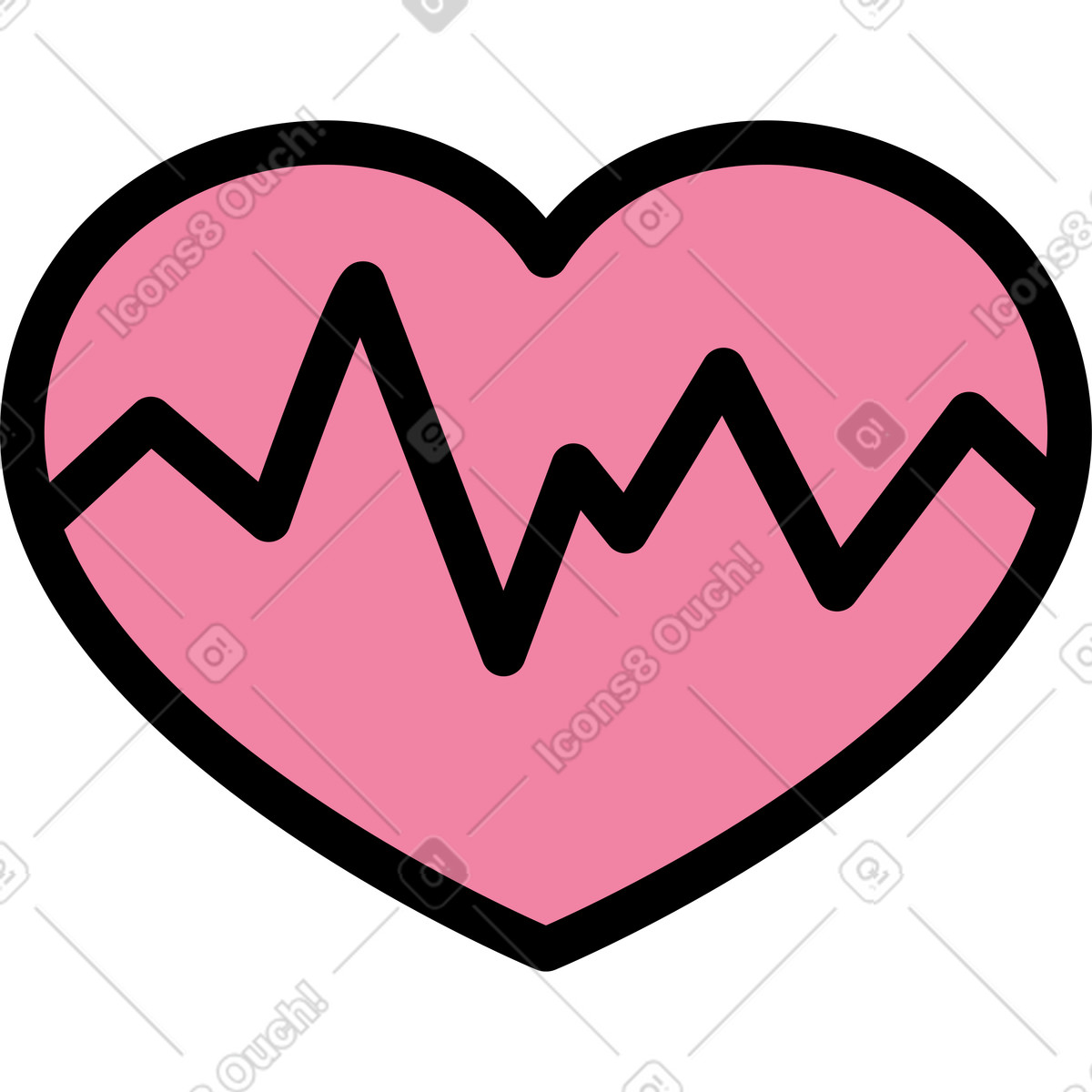 heart with a pulse illustration showcasing health in clipart PNG SVG GIF