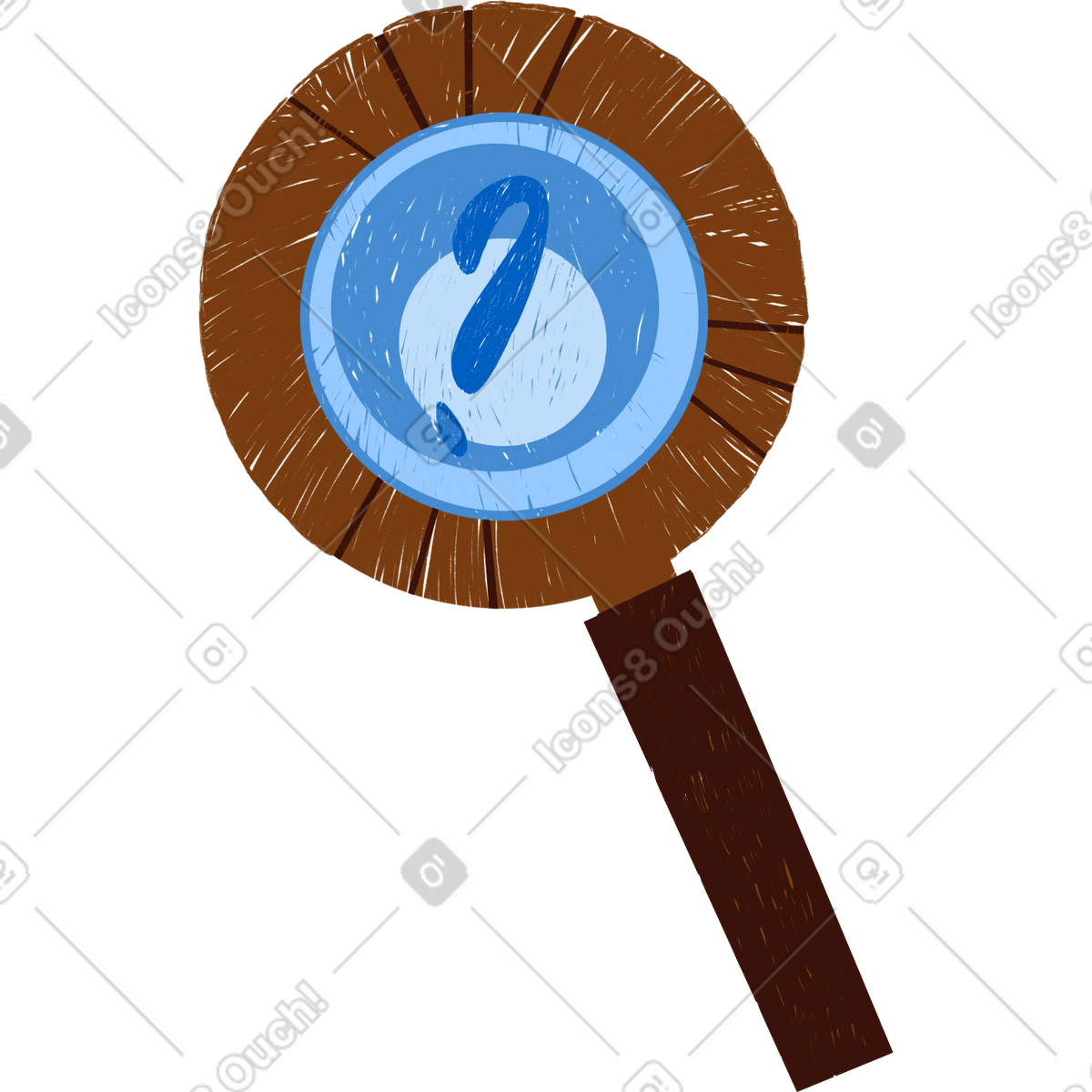 Lente d'ingrandimento illustrazione in stile Sleepy scarica in PNG, SVG
