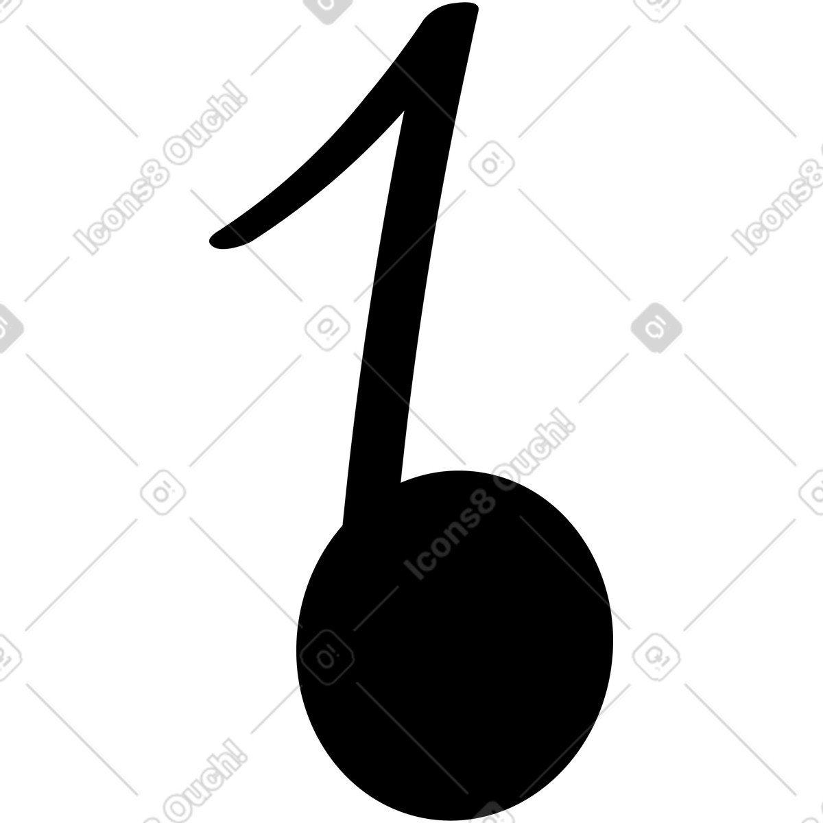 Illustration Note musicale dans le style Looney à télécharger aux formats PNG, SVG