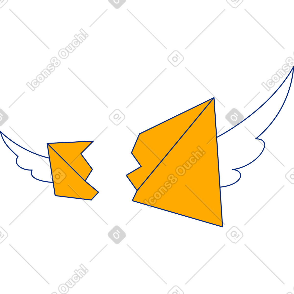 Letter with wings illustration in Neo-Sakura style download in PNG, SVG