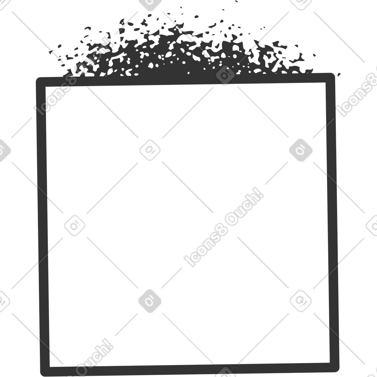 Rectangle illustration in Crayon style download in PNG, SVG